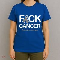Fck Cancer Fuck Cancer Brain Cancer Awareness Gift T-Shirt thumb 4