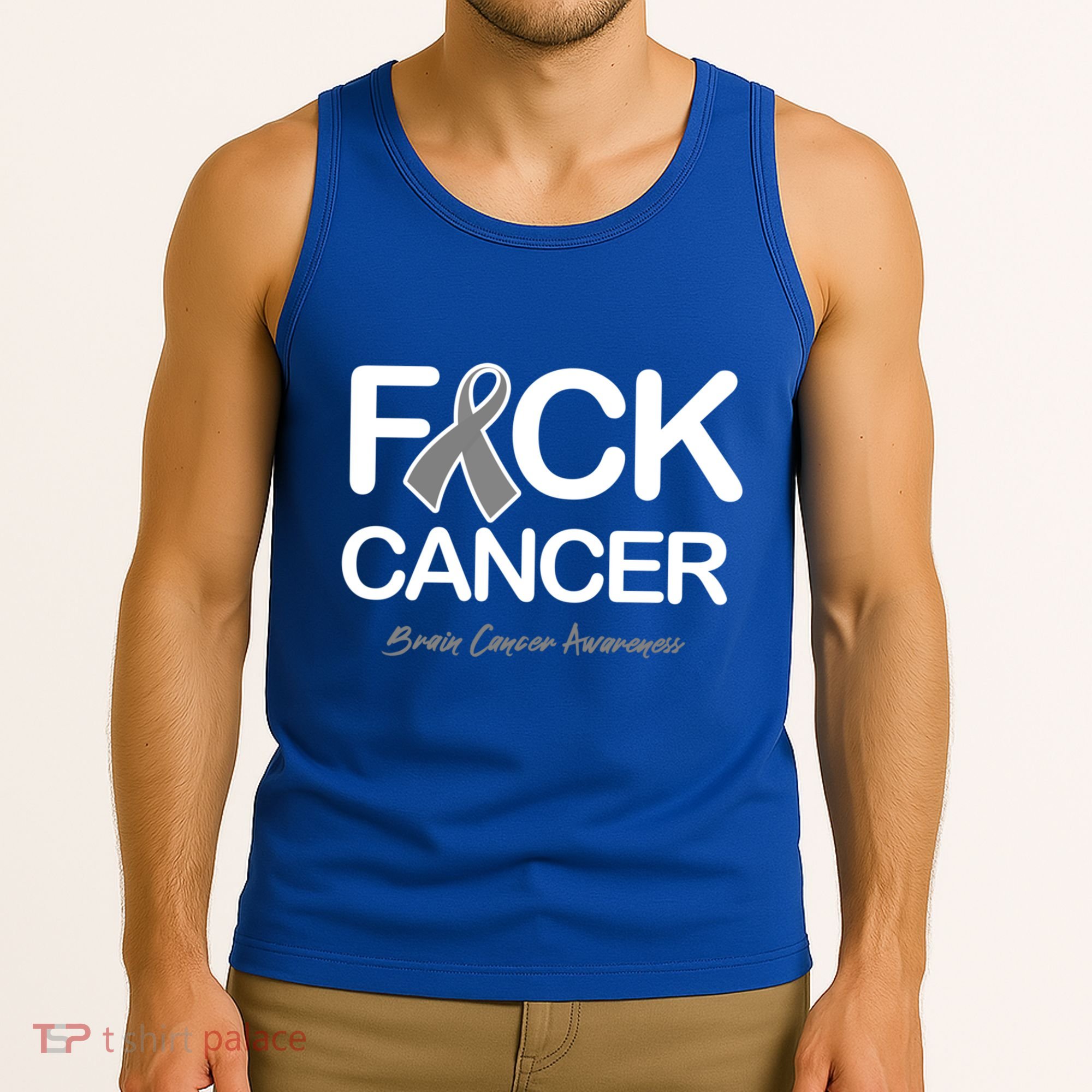 Fck Cancer Fuck Cancer Brain Cancer Awareness Gift Tank Top