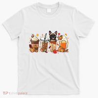 Fall Coffee French Bulldog Halloween Outfit For Fall Season T-Shirt thumb 0