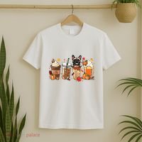 Fall Coffee French Bulldog Halloween Outfit For Fall Season T-Shirt thumb 2