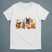 Fall Coffee French Bulldog Halloween Outfit For Fall Season T-Shirt thumb 5
