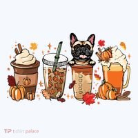 Fall Coffee French Bulldog Halloween Outfit For Fall Season Baby Bodysuit thumb 2