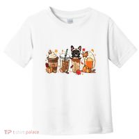 Fall Coffee French Bulldog Halloween Outfit For Fall Season Toddler T-Shirt thumb 0