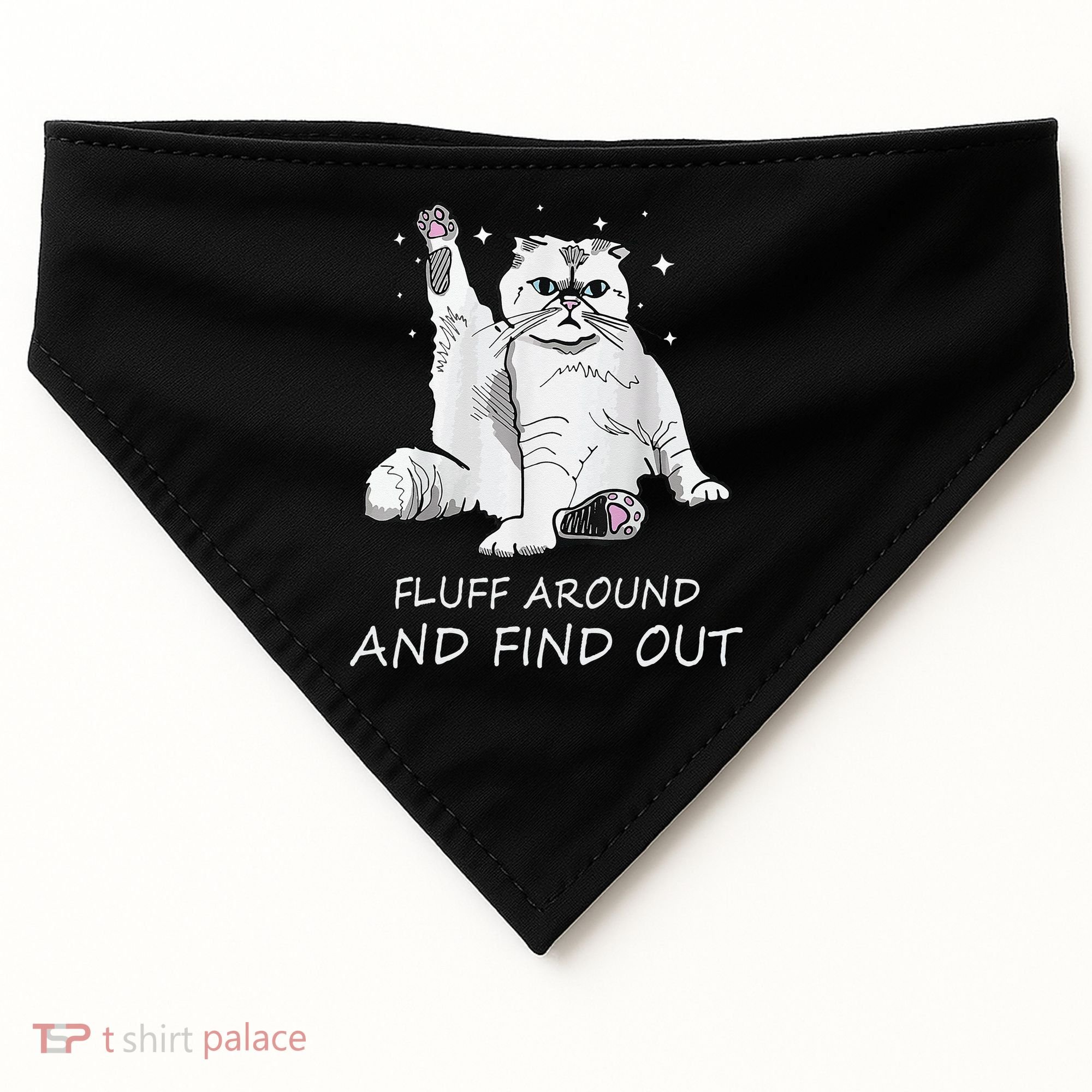 Funny Cat Fluff Around And Find Out USA-Made Doggie Bandana