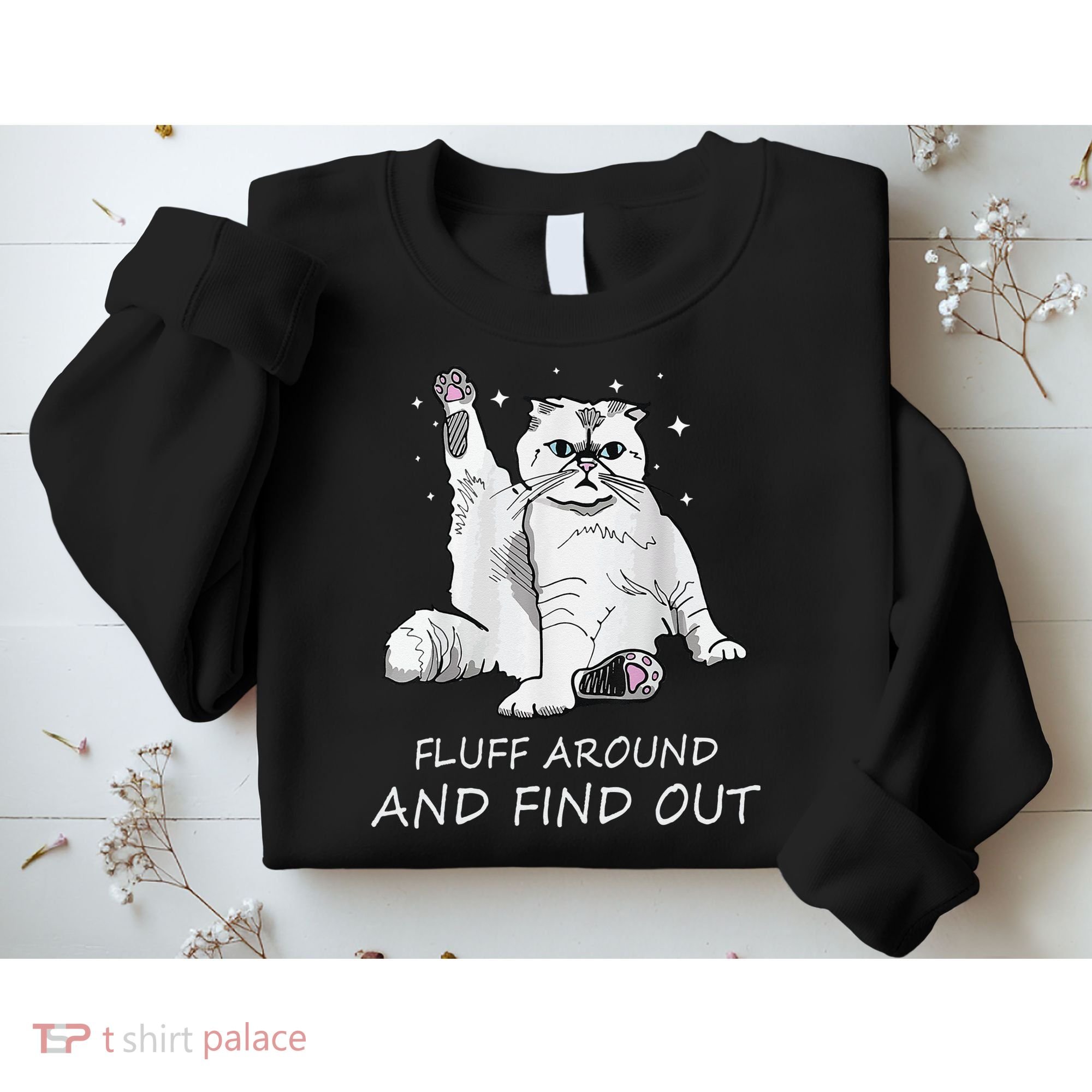 Funny Cat Fluff Around And Find Out Sweatshirt