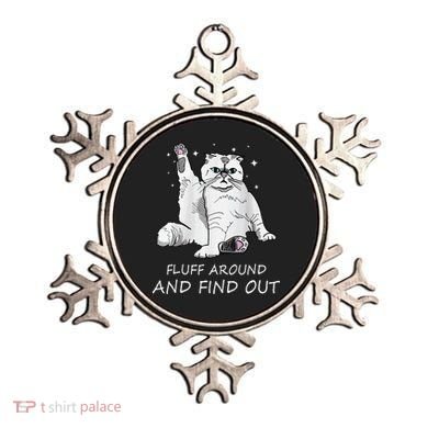 Funny Cat Fluff Around And Find Out Ornament