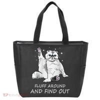 Funny Cat Fluff Around And Find Out Tote Bag thumb 0