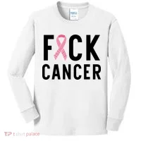 Fuck Cancer Kids Long Sleeve Shirt thumb 0