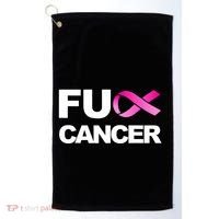 Fuck Cancer For Breast Cancer Awareness Golf Towel thumb 0