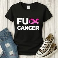 Fuck Cancer For Breast Cancer Awareness Women's T-Shirt thumb 3