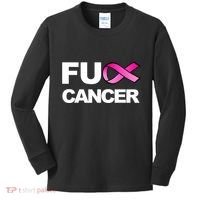 Fuck Cancer For Breast Cancer Awareness Kids Long Sleeve Shirt thumb 0