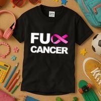 Fuck Cancer For Breast Cancer Awareness Kids T-Shirt thumb 3