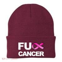 Fuck Cancer For Breast Cancer Awareness Beanie thumb 0