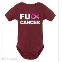 Fuck Cancer For Breast Cancer Awareness Baby Bodysuit thumb 0