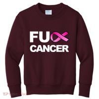 Fuck Cancer For Breast Cancer Awareness Kids Sweatshirt thumb 0