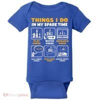 Funny Chess Gift For Players Things I Do In My Spare Time Baby Bodysuit thumb 0