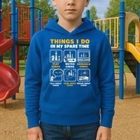 Funny Chess Gift For Players Things I Do In My Spare Time Kids Hoodie thumb 2