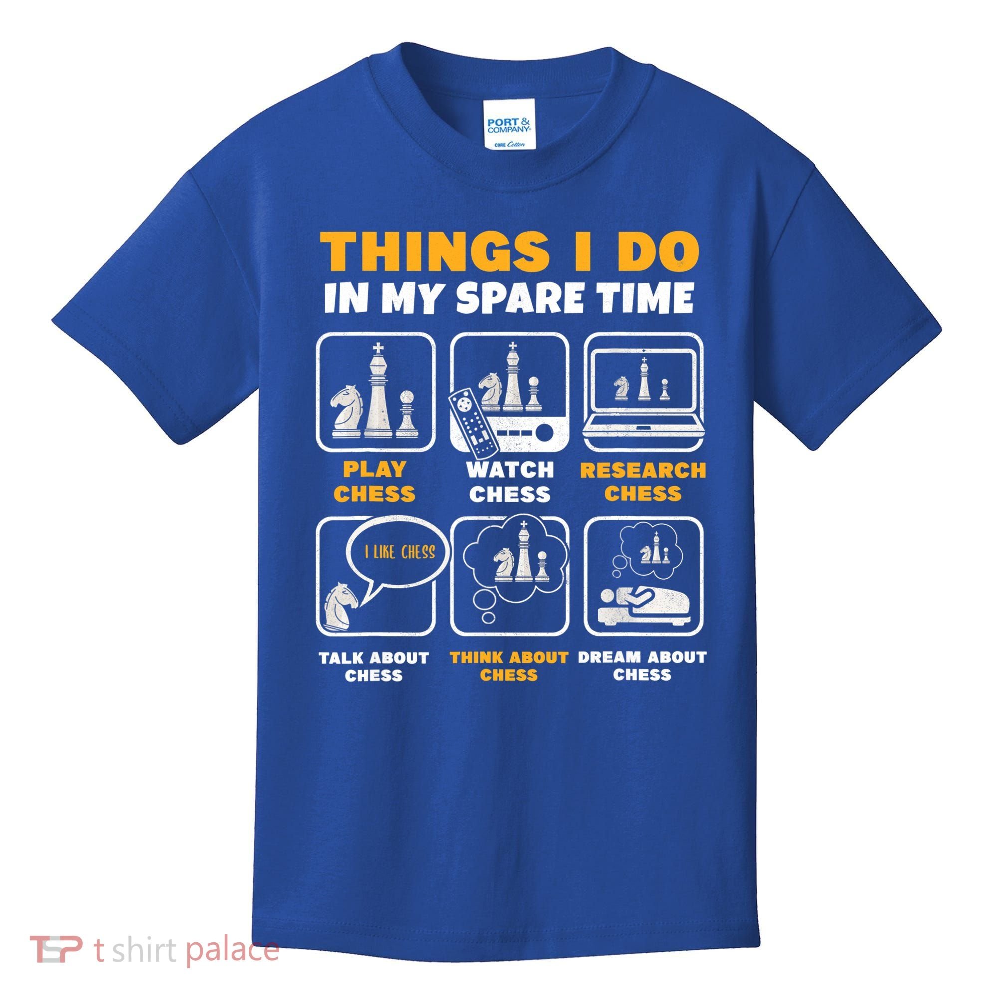 Funny Chess Gift For Players Things I Do In My Spare Time Kids T-Shirt