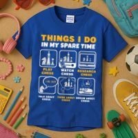 Funny Chess Gift For Players Things I Do In My Spare Time Kids T-Shirt thumb 3