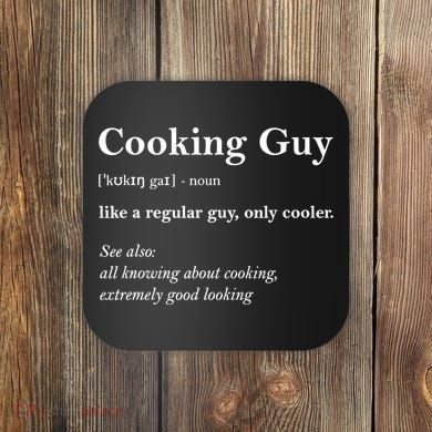 Funny Cooking Guy Definition Gift For Cook Lovers Coaster