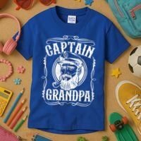 Funny Captain Grandpa Boat Sailing Sailor Fathers Day Gift Cool Gift Kids T-Shirt thumb 3