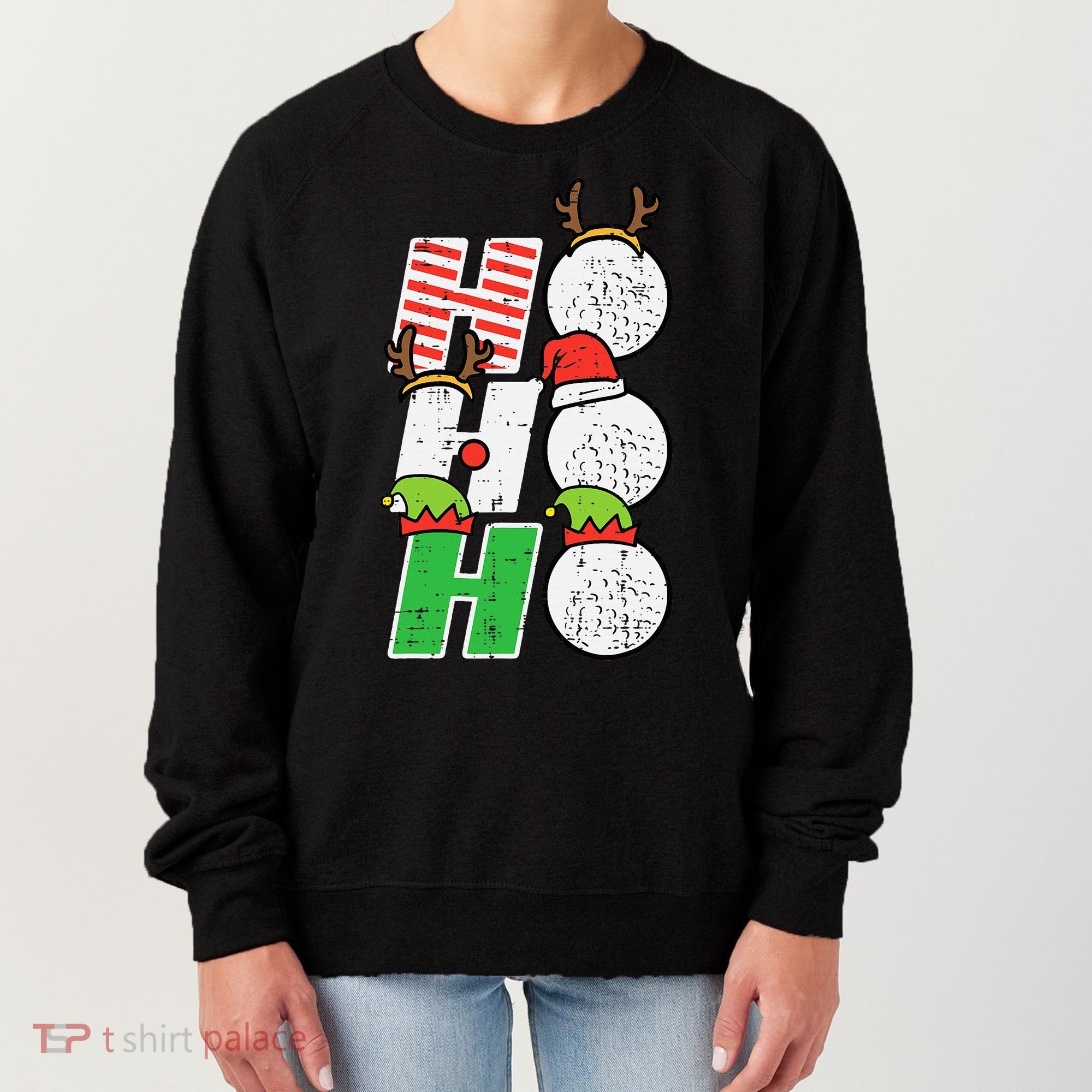 Funny Christmas Golfing Sports Golfer Gift Women's Sweatshirt