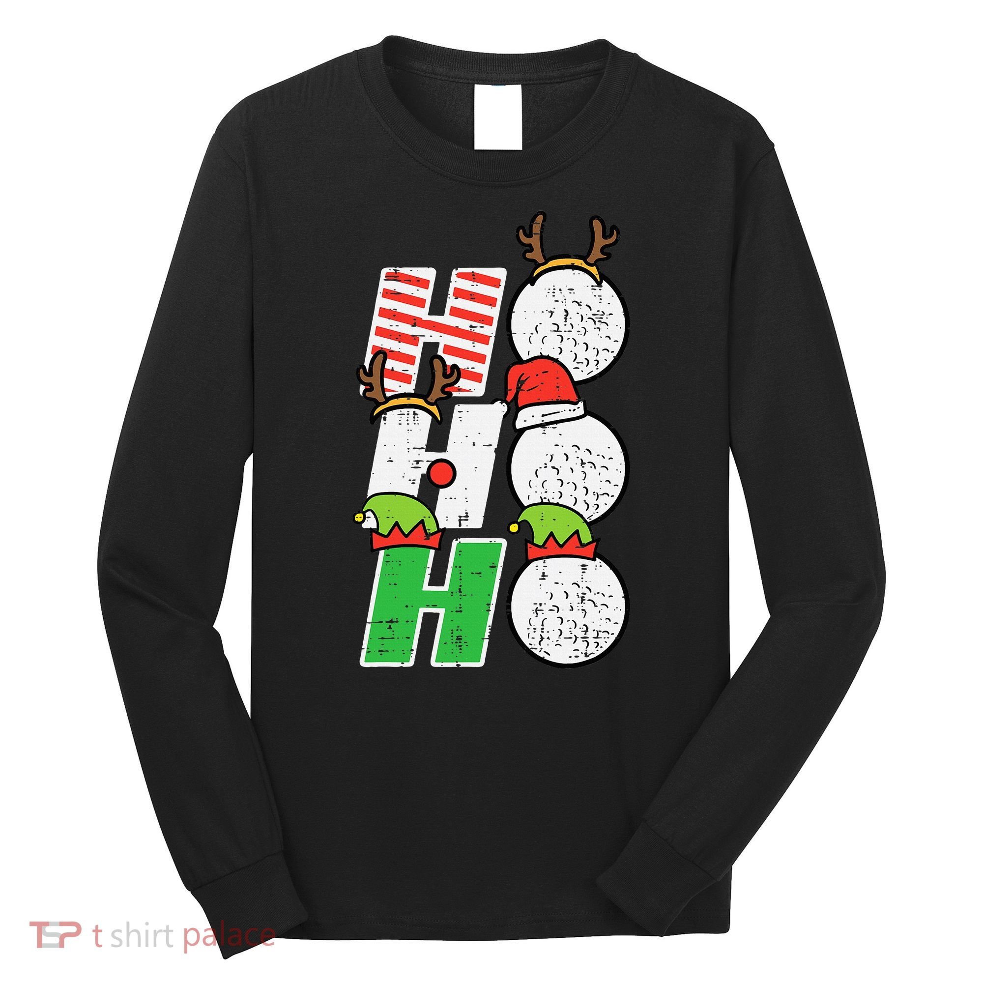 Funny Christmas Golfing Sports Golfer Gift Long Sleeve Shirt