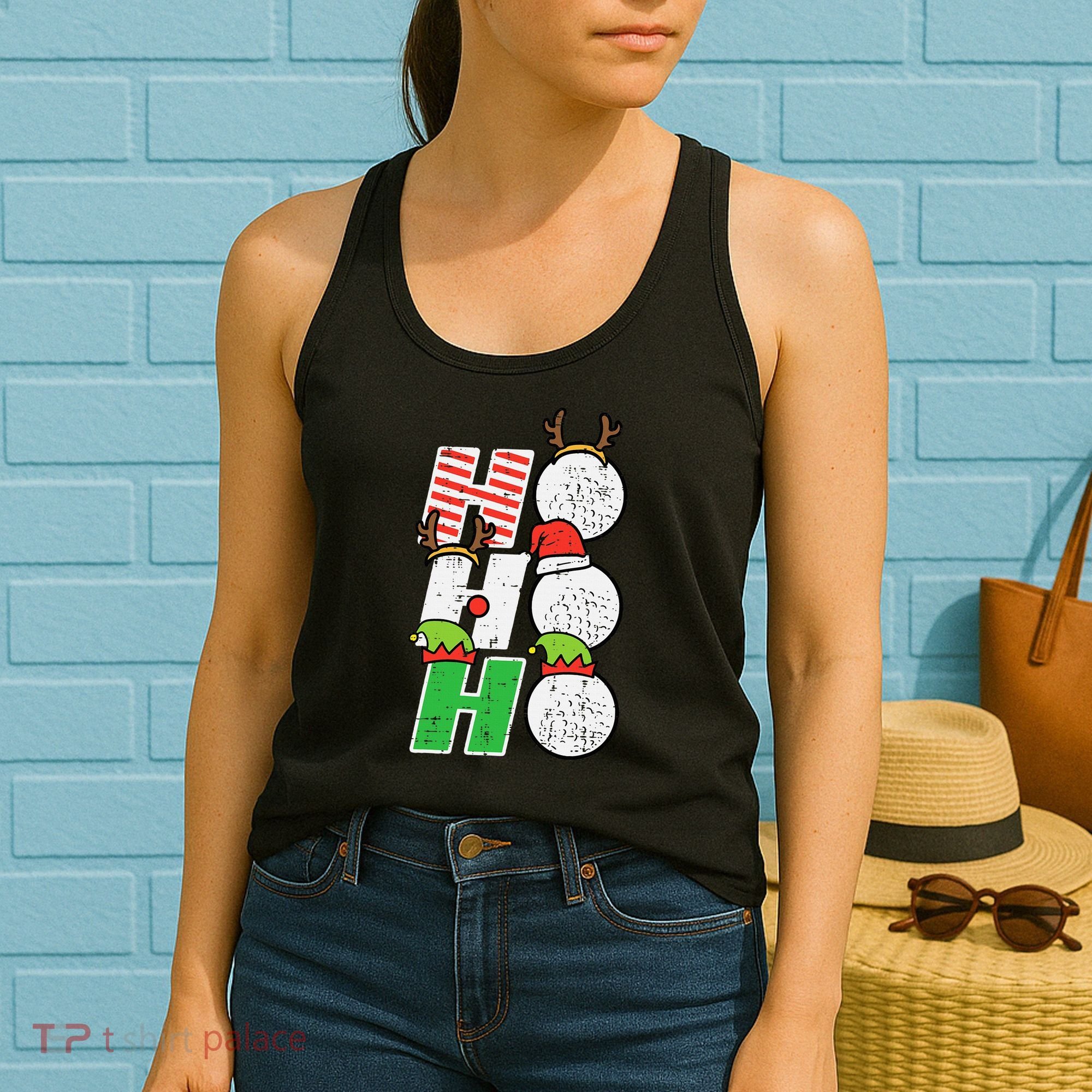 Funny Christmas Golfing Sports Golfer Gift Women's Tank Top