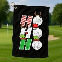 Funny Christmas Golfing Sports Golfer Gift Golf Towel thumb 1