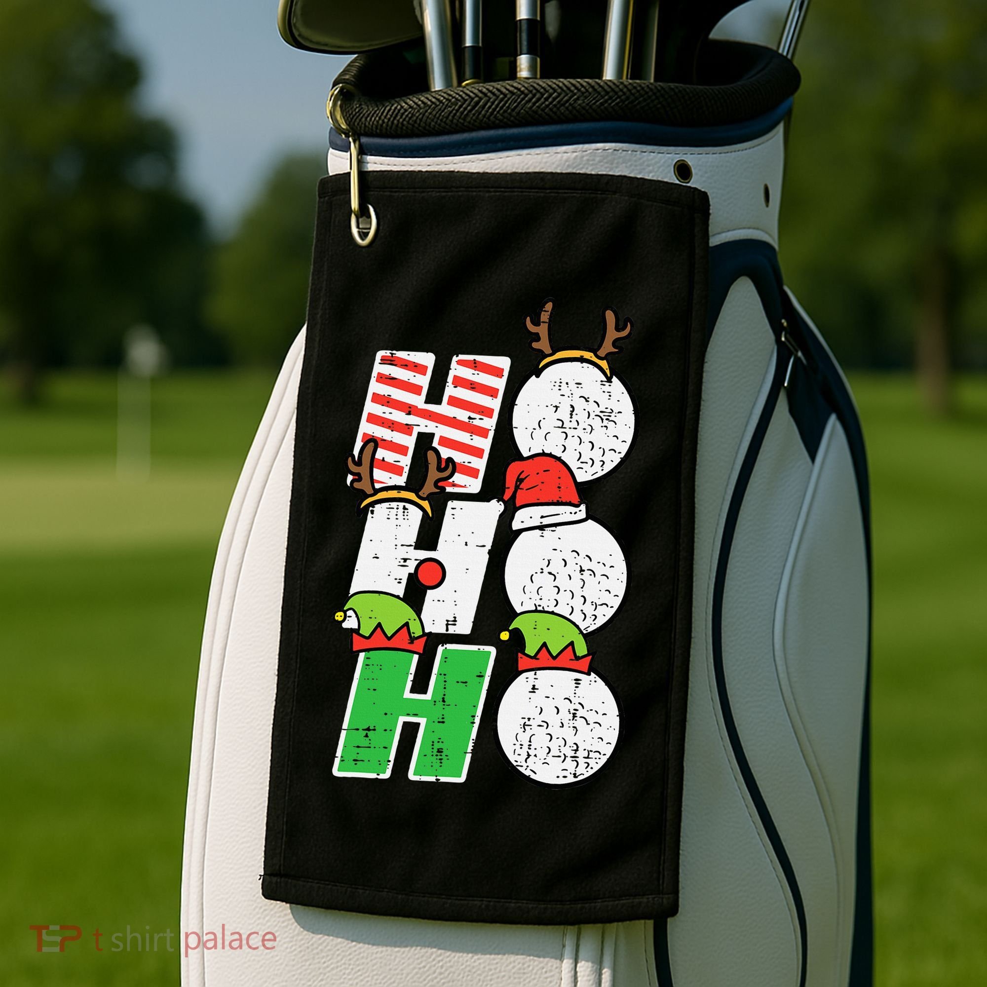 Funny Christmas Golfing Sports Golfer Gift Golf Towel