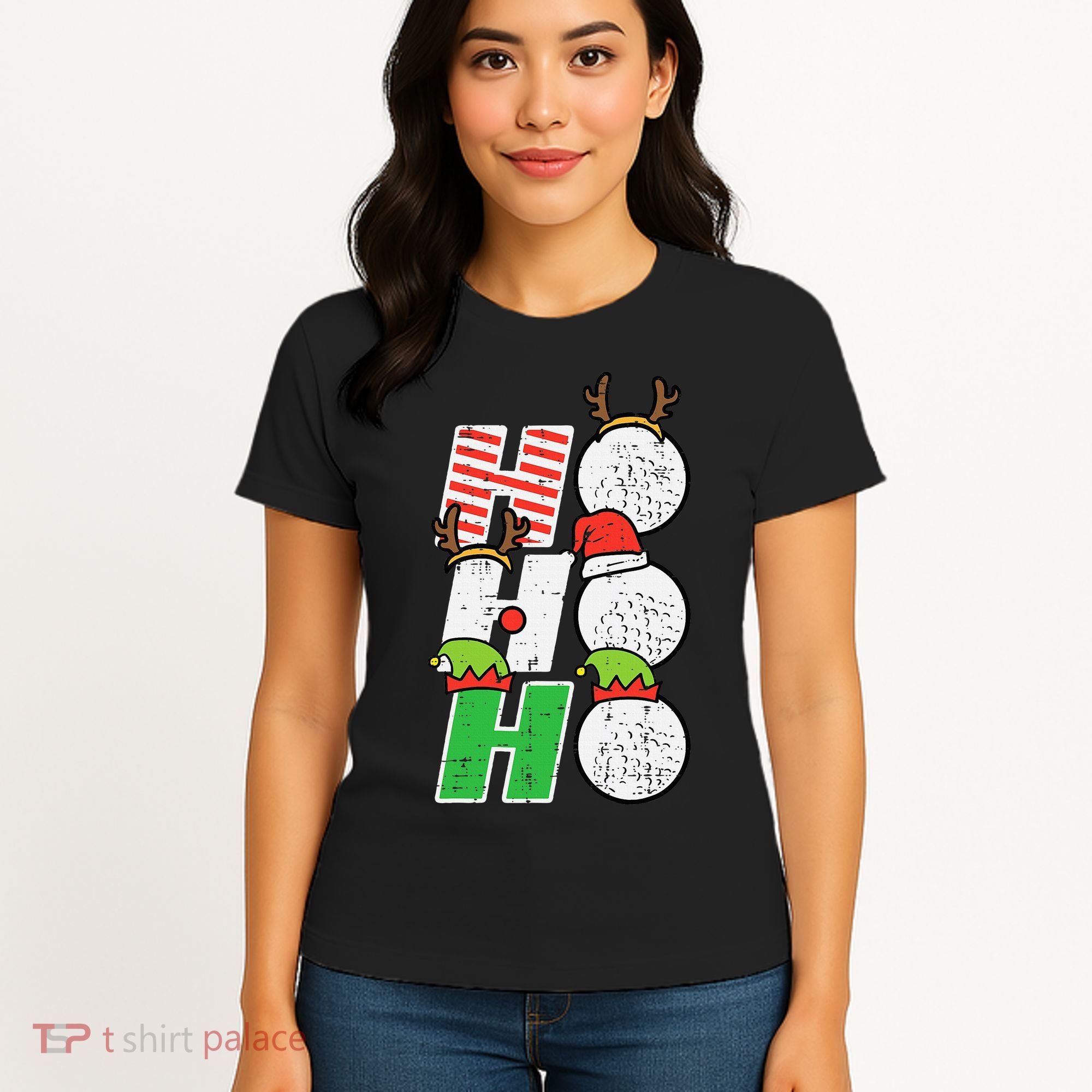 Funny Christmas Golfing Sports Golfer Gift Women's T-Shirt