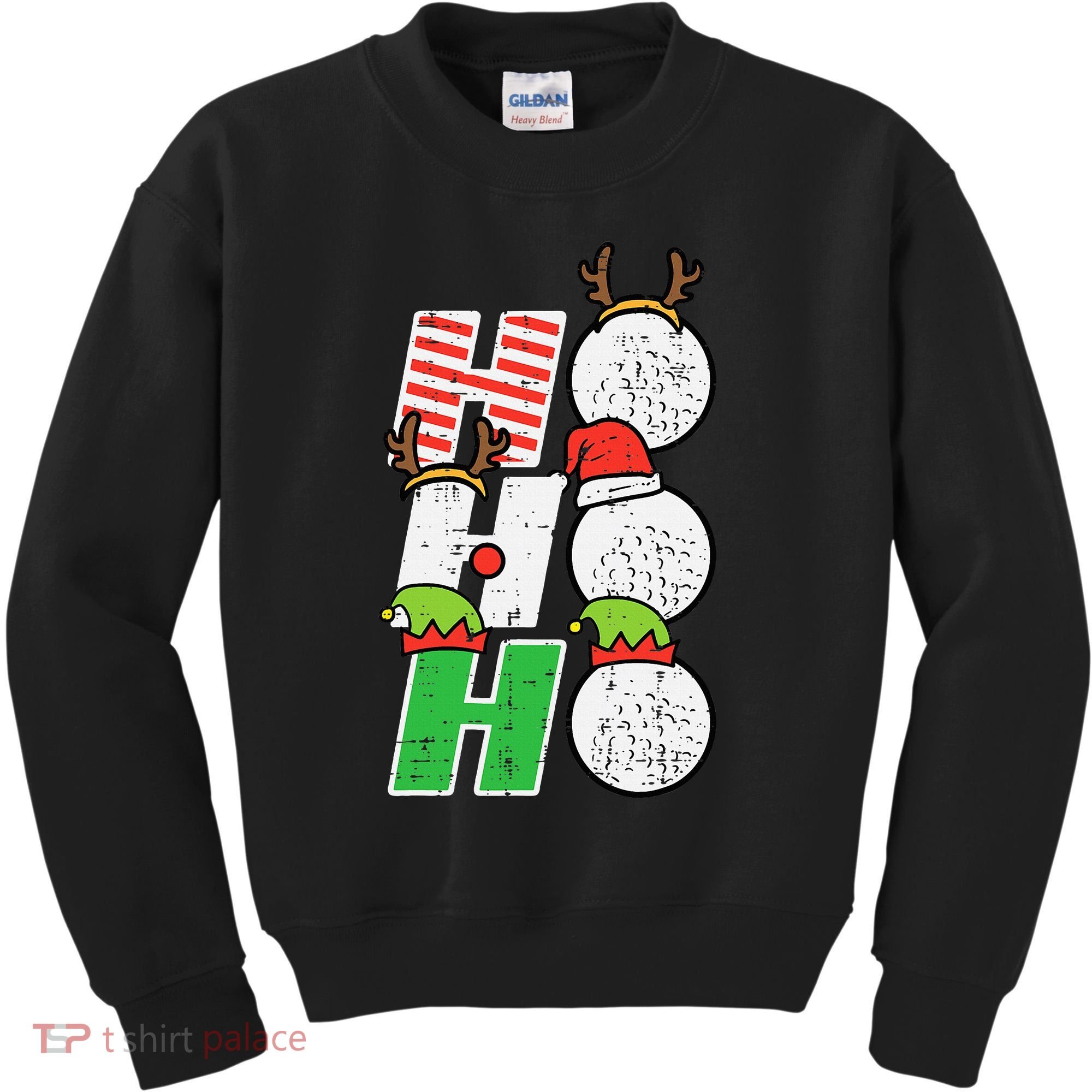 Funny Christmas Golfing Sports Golfer Gift Kids Sweatshirt