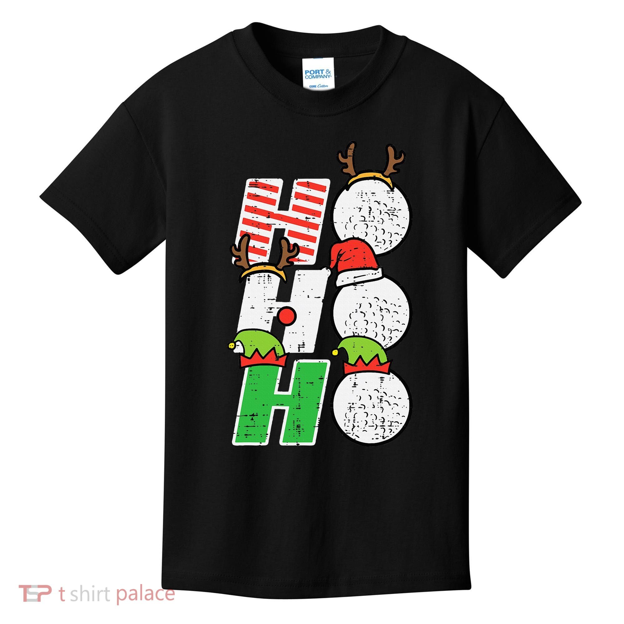 Funny Christmas Golfing Sports Golfer Gift Kids T-Shirt