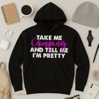 Funny Camping Gift Women Sarcastic Pink Hiking Gift Hoodie thumb 3