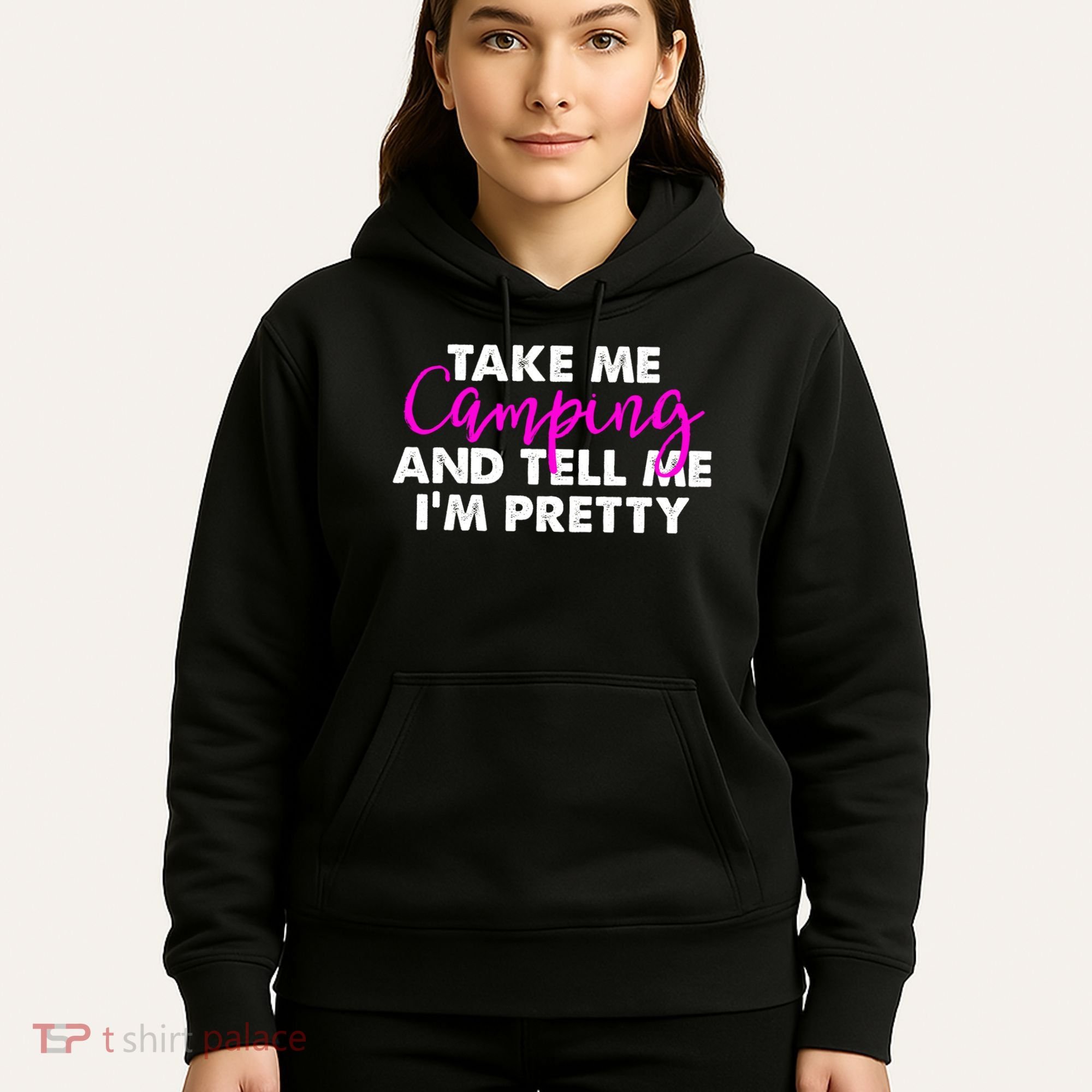 Funny Camping Gift Women Sarcastic Pink Hiking Gift Hoodie