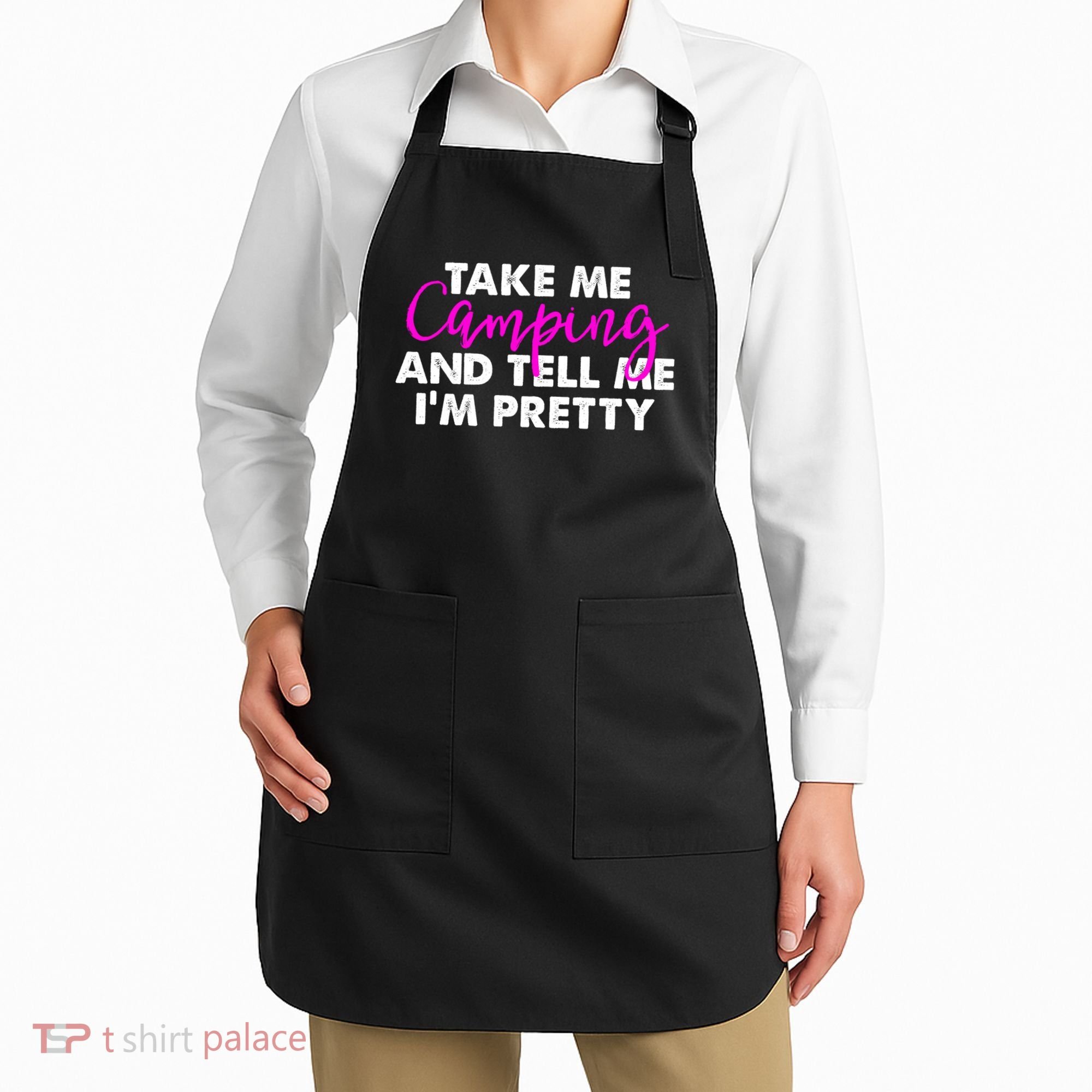 Funny Camping Gift Women Sarcastic Pink Hiking Gift Apron