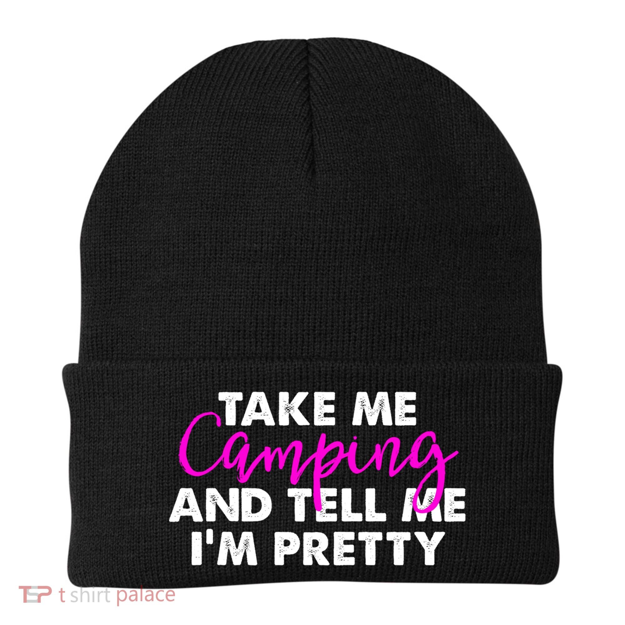 Funny Camping Gift Women Sarcastic Pink Hiking Gift Beanie