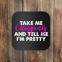 Funny Camping Gift Women Sarcastic Pink Hiking Gift Coaster thumb 0