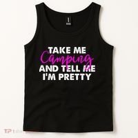 Funny Camping Gift Women Sarcastic Pink Hiking Gift Tank Top thumb 2