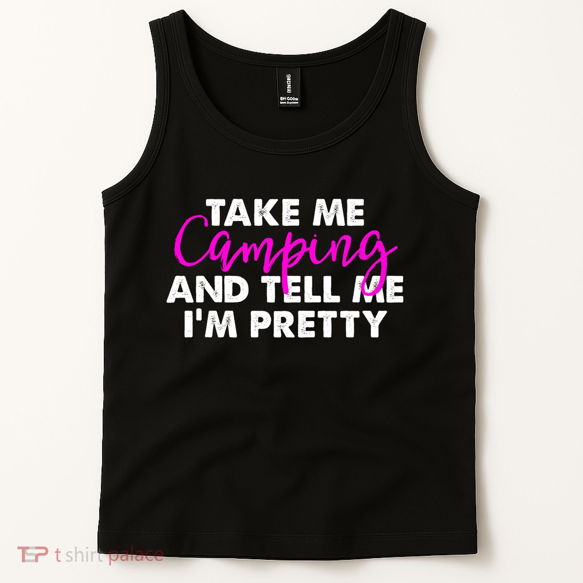 Funny Camping Gift Women Sarcastic Pink Hiking Gift Tank Top