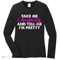 Funny Camping Gift Women Sarcastic Pink Hiking Gift Women's Long Sleeve Shirt thumb 0