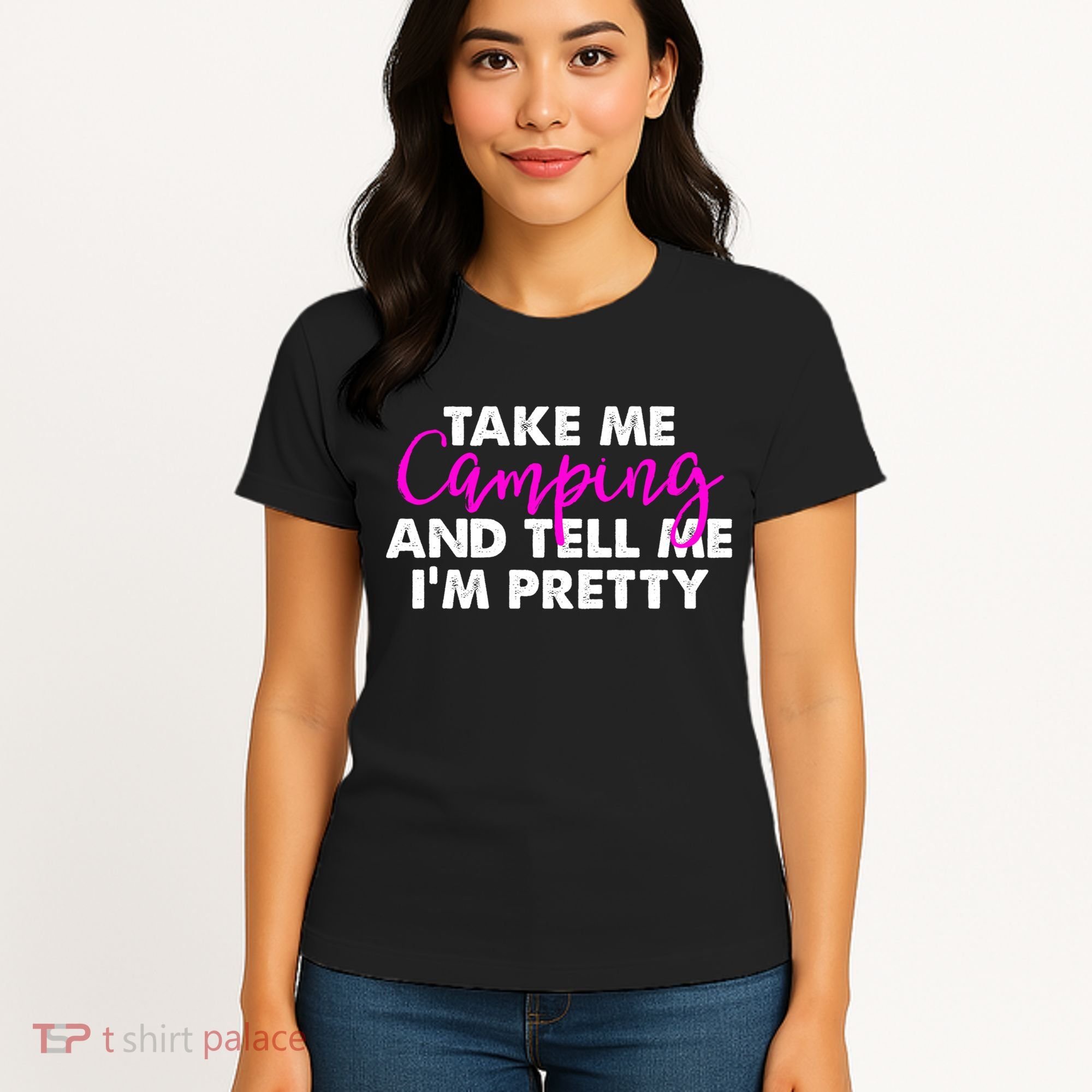 Funny Camping Gift Women Sarcastic Pink Hiking Gift Women's T-Shirt