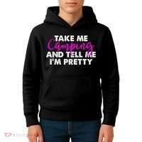 Funny Camping Gift Women Sarcastic Pink Hiking Gift Kids Hoodie thumb 4