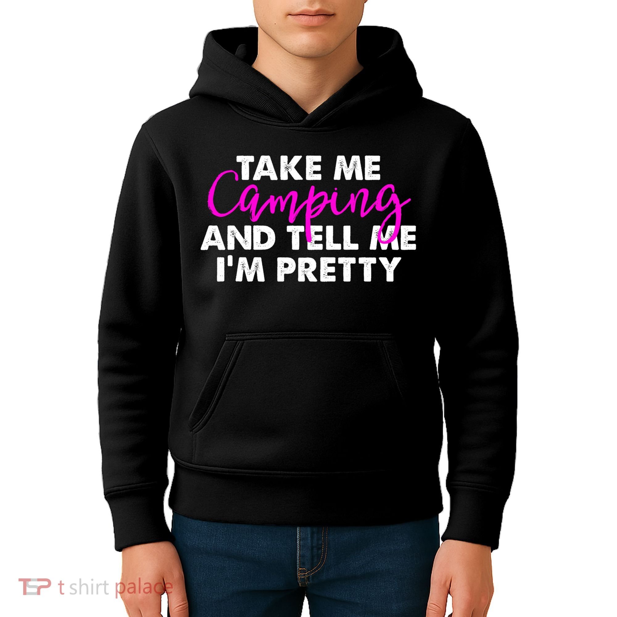 Funny Camping Gift Women Sarcastic Pink Hiking Gift Kids Hoodie