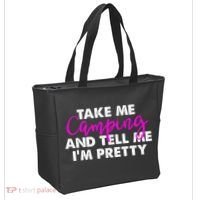 Funny Camping Gift Women Sarcastic Pink Hiking Gift Tote Bag thumb 2