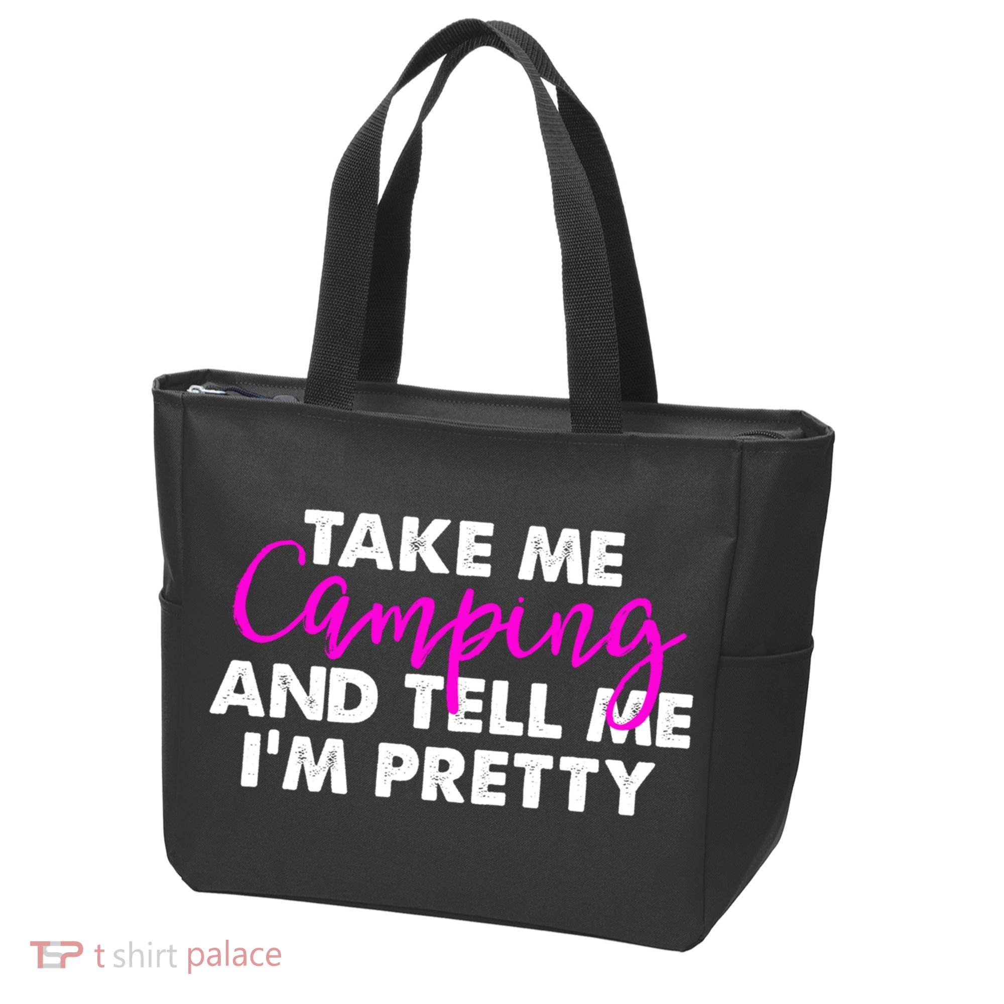 Funny Camping Gift Women Sarcastic Pink Hiking Gift Tote Bag
