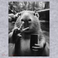 Funny Capybara Gifts Cool Capybara Selfie Women's Racerback Cropped Tank thumb 2