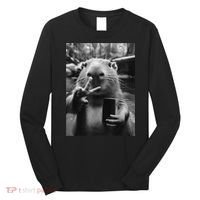 Funny Capybara Gifts Cool Capybara Selfie Long Sleeve Shirt thumb 0