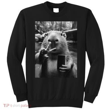 Funny Capybara Gifts Cool Capybara Selfie Sweatshirt