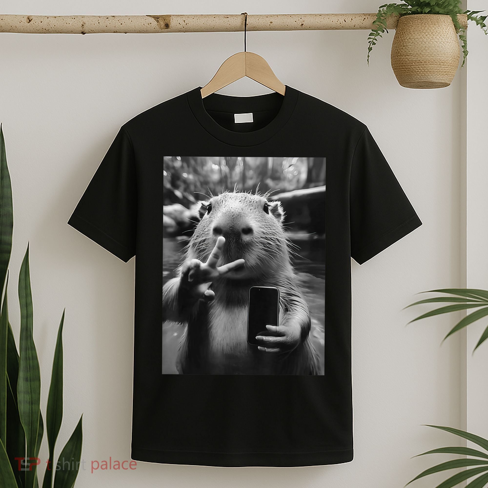 Funny Capybara Gifts Cool Capybara Selfie T-Shirt